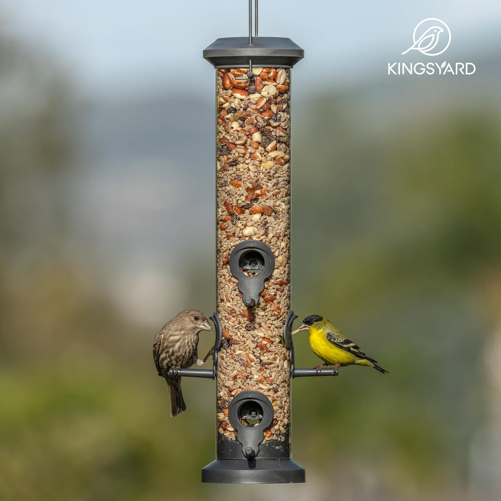 Kingsyard Tube Feeder with mixed seeds inside
