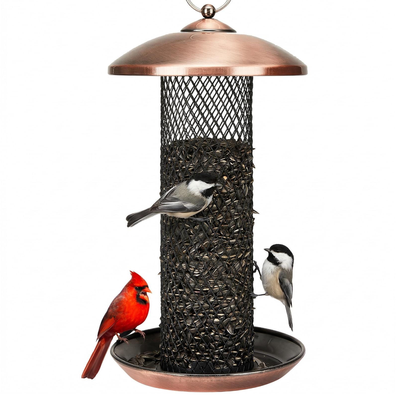 Kingsyard Wild Bird Feeder front view in antique copper