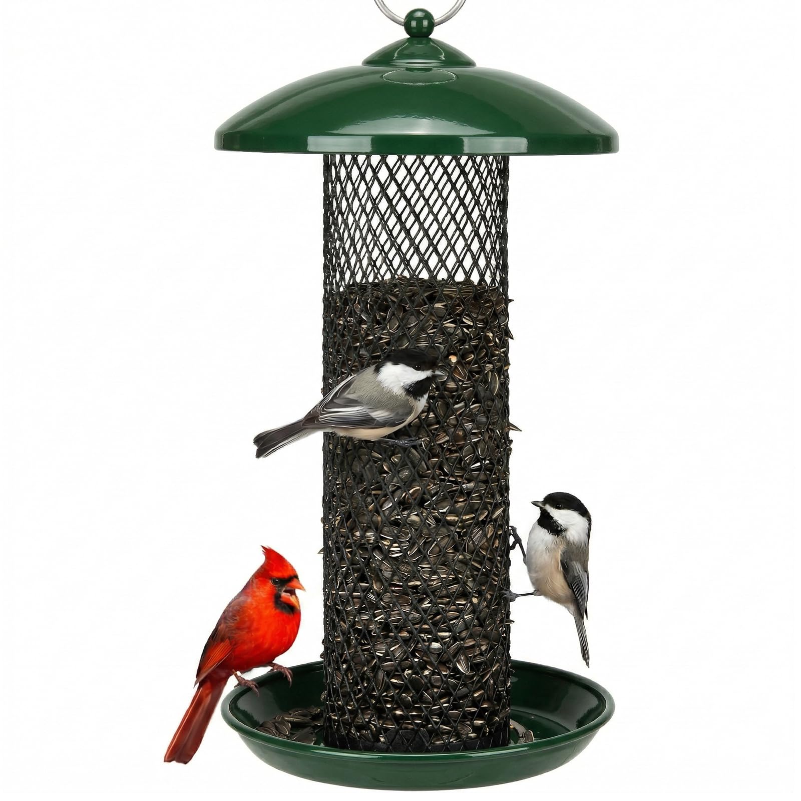 Kingsyard Wild Bird Feeder green metal design front view
