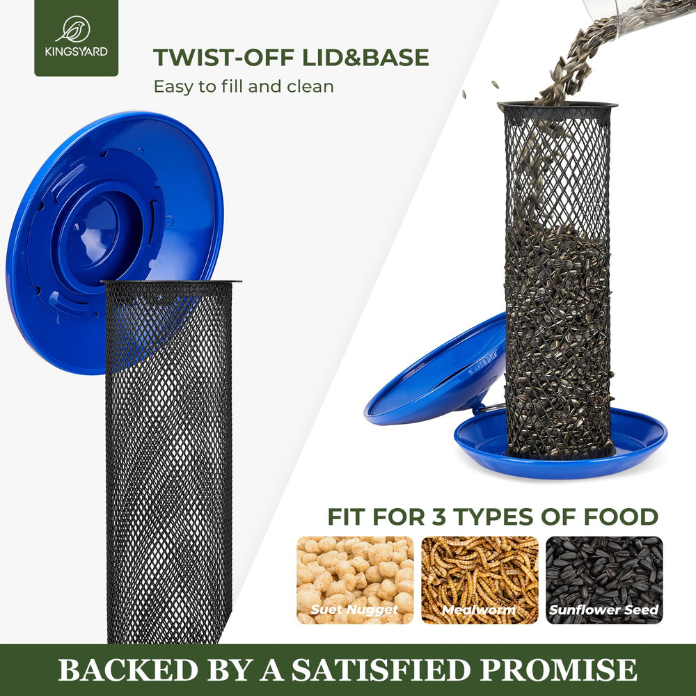 Kingsyard Wild Bird Feeder showing mesh surface and tray