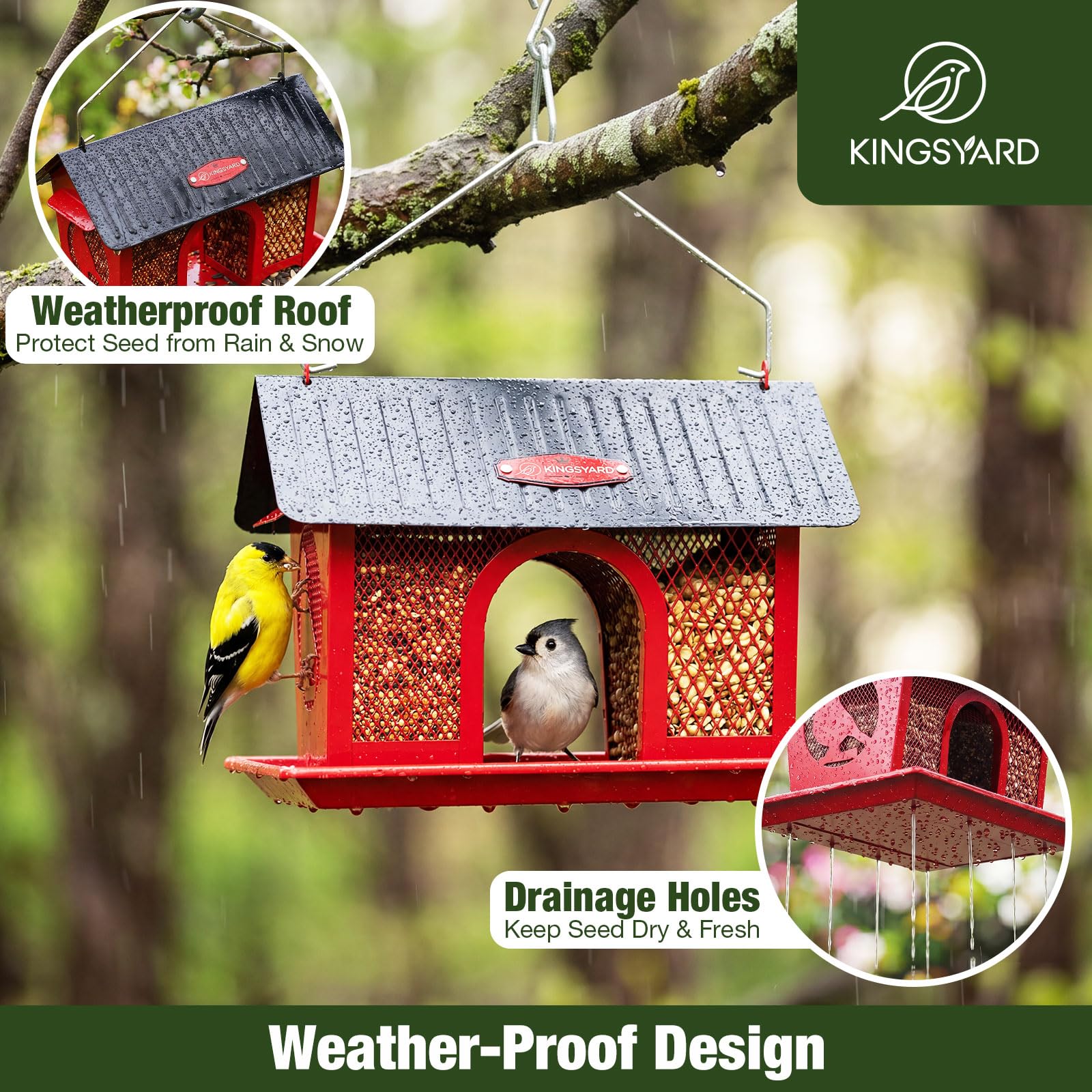 Kingsyard Wild Bird Feeder with sunflower seeds