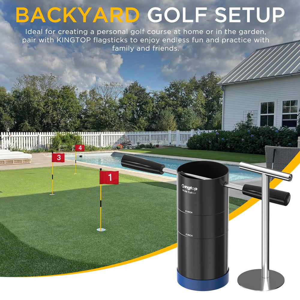 KINGTOP Golf Hole Cutter with packaging and specifications