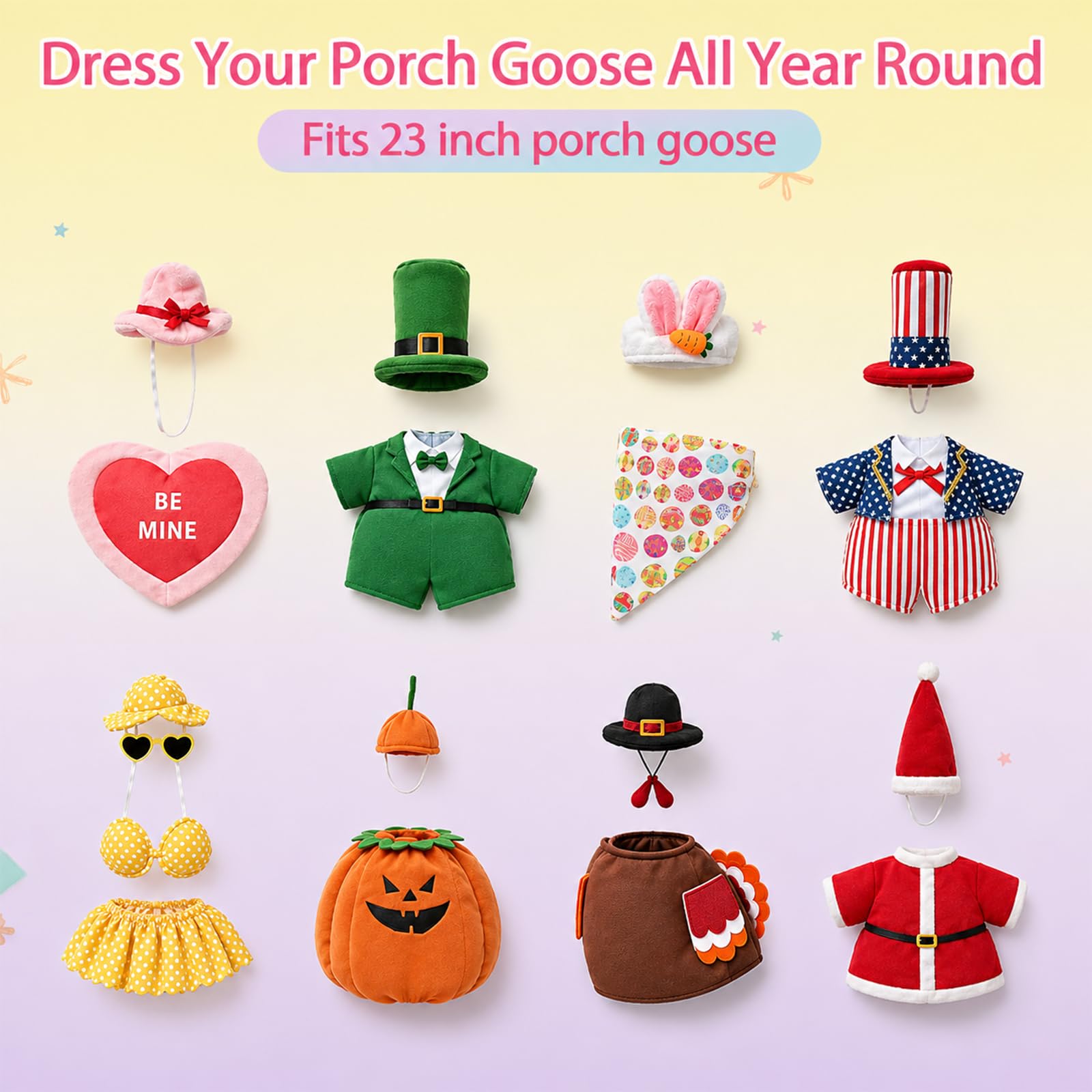 Kinhzrude Holiday Porch Goose Outfit for Christmas