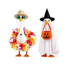 Kinhzrude Porch Goose Outfits set featuring Hawaiian and Ghost designs