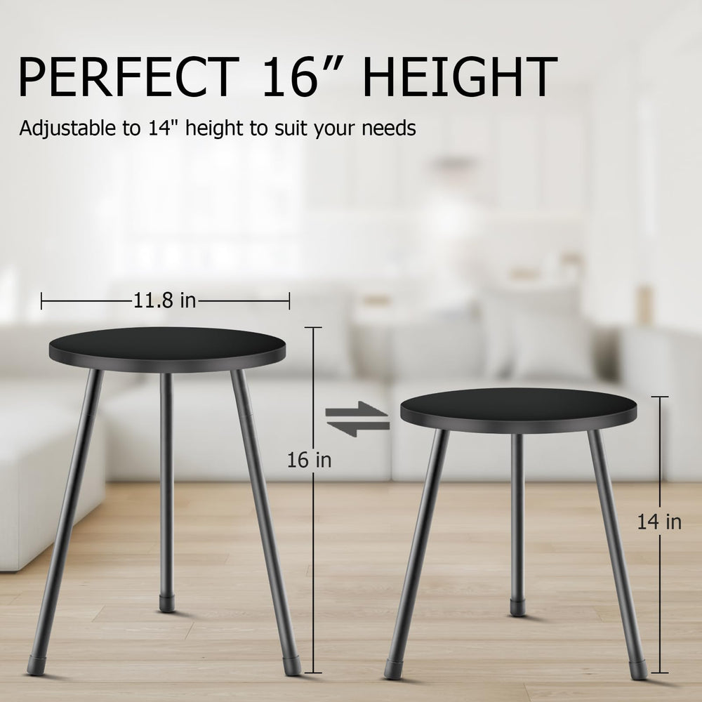 KINNARY Black Plant Stand Set of 2 side view
