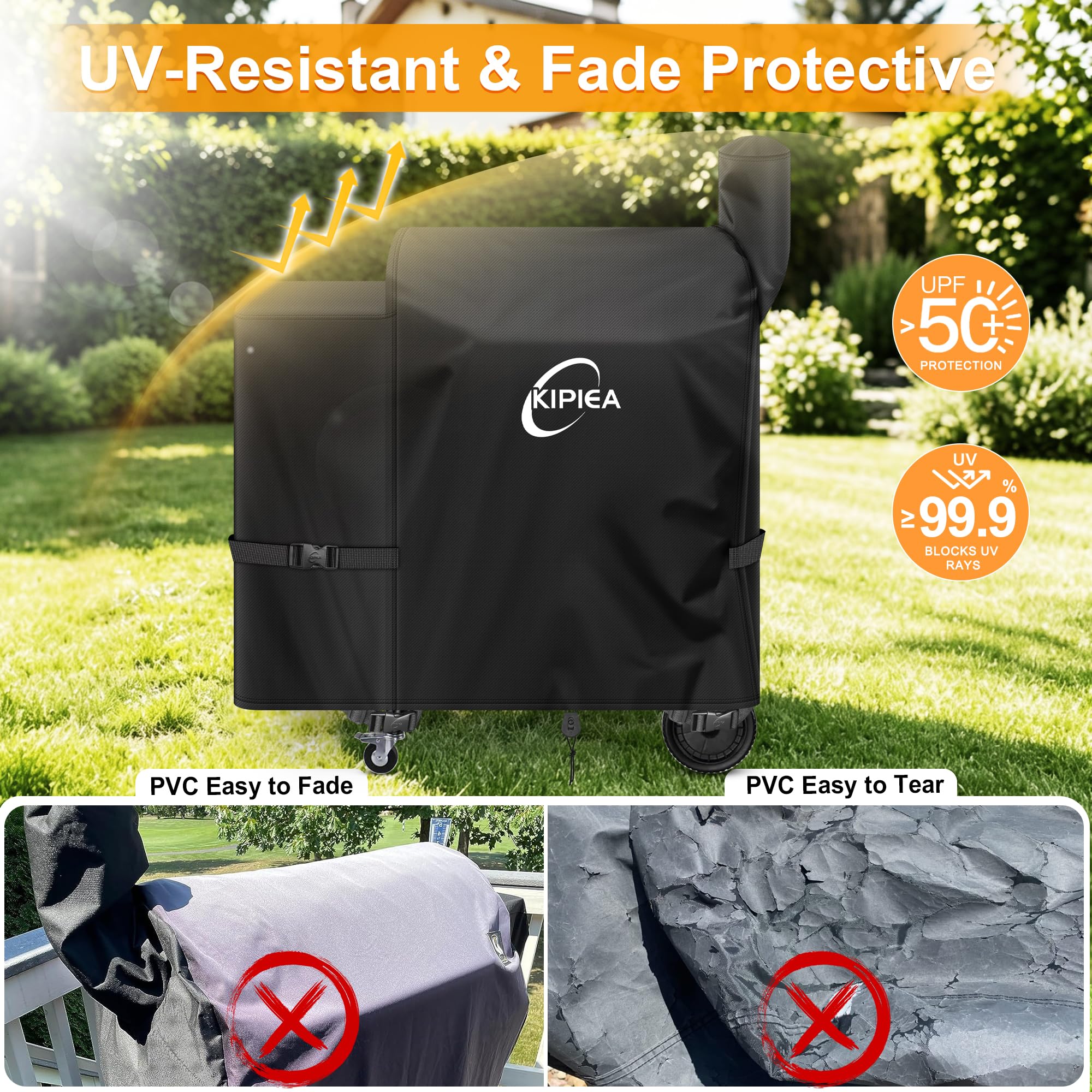 Kipiea BBQ grill cover in black colour