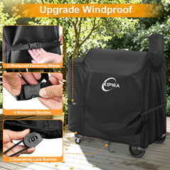 Kipiea grill cover displayed on a Z Grills model