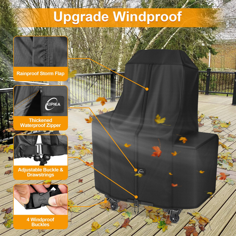 Kipiea grill cover showing heavy-duty fabric
