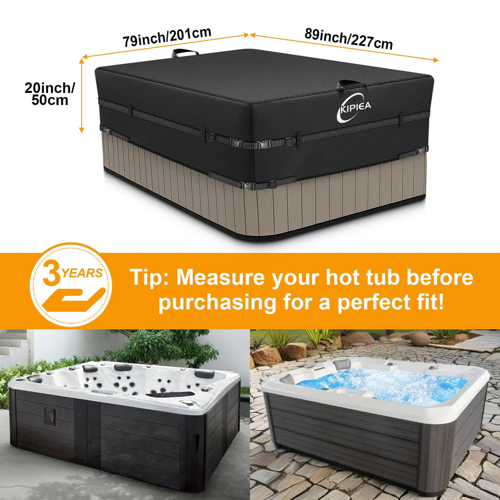 Kipiea Hot Tub Cover 89"L x 79"W x 20"H side view