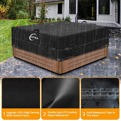 Kipiea Hot Tub Cover secured with straps