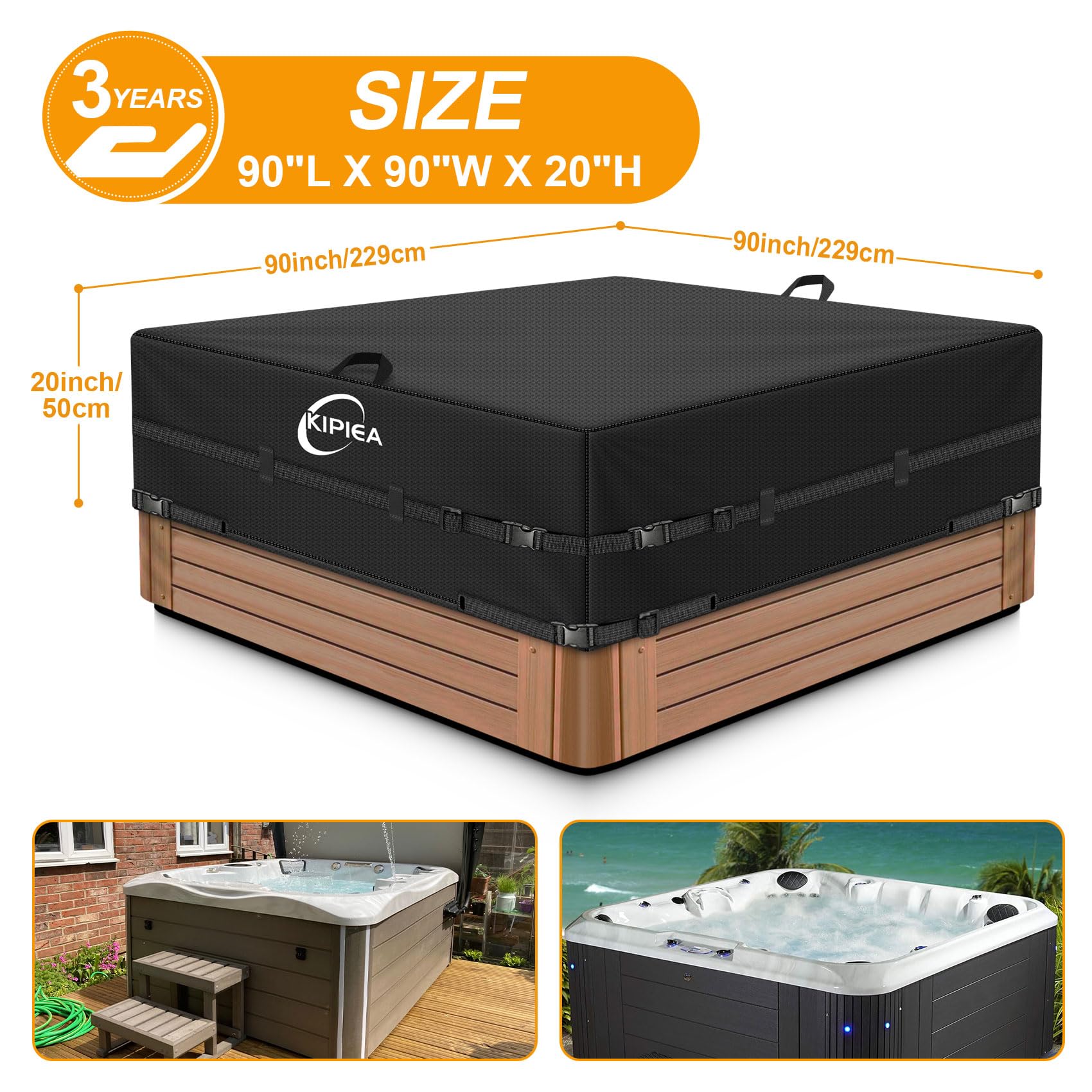 Kipiea Hot Tub Cover showing straps and buckles