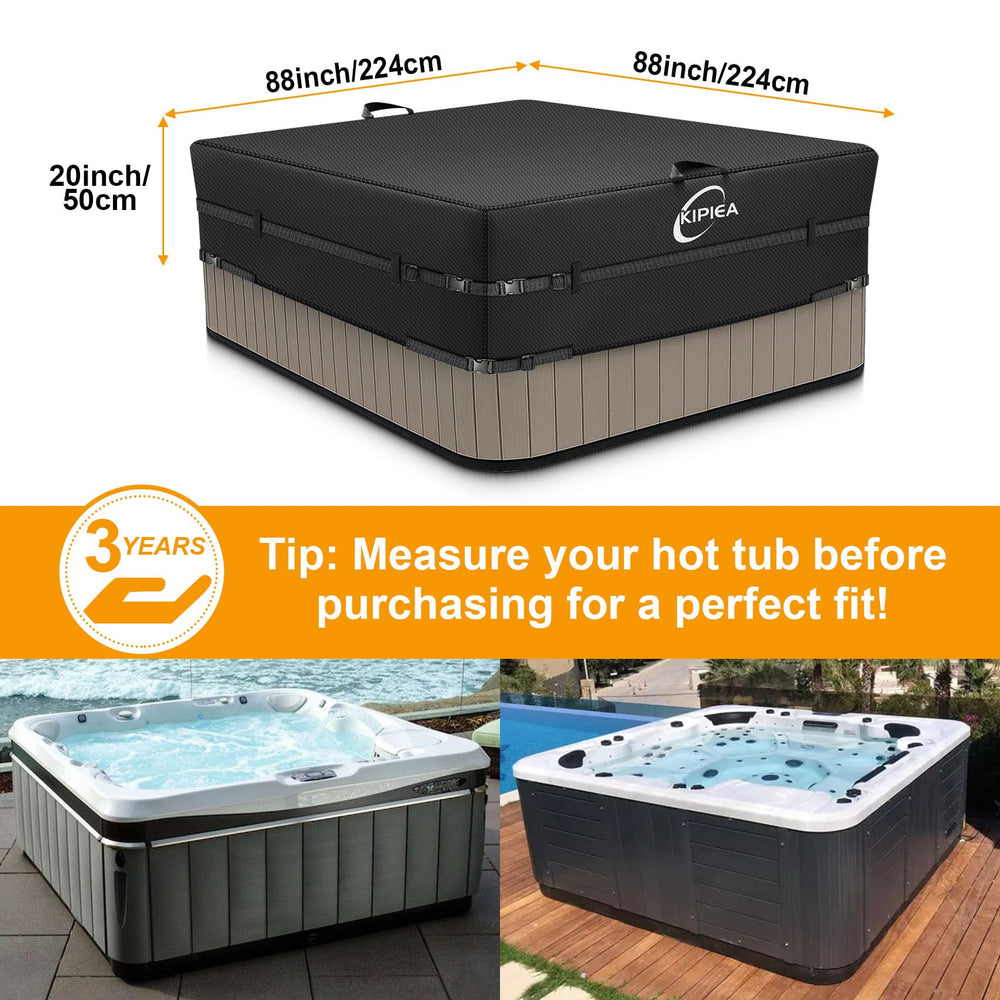 Kipiea Hot Tub Cover showing waterproof features