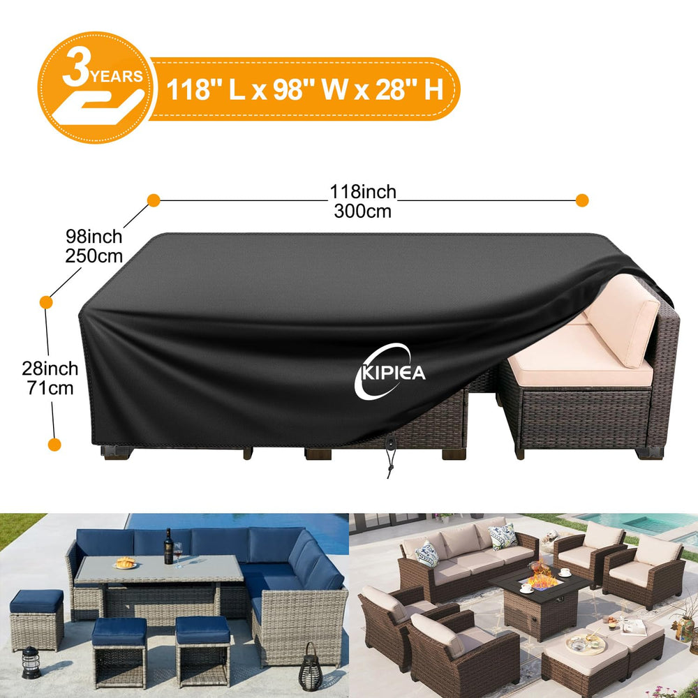 Kipiea Outdoor Furniture Cover side view with adjustable drawstrings