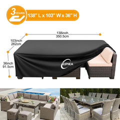 Kipiea Outdoor Furniture Cover side view with adjustable drawstrings