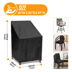 Kipiea Patio Chair Cover with adjustable drawstrings