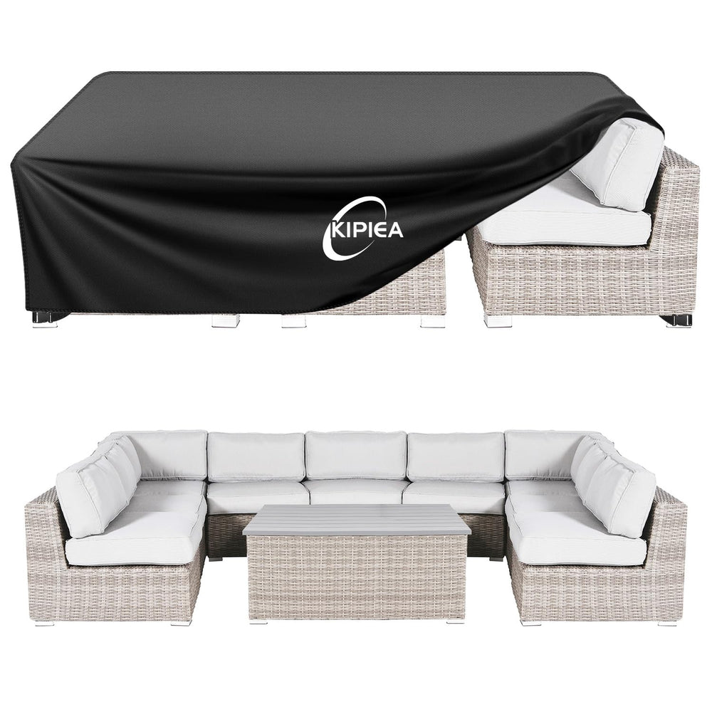 Kipiea patio furniture cover black front view