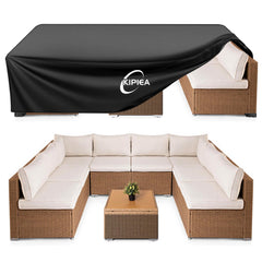 Kipiea patio furniture cover black front view