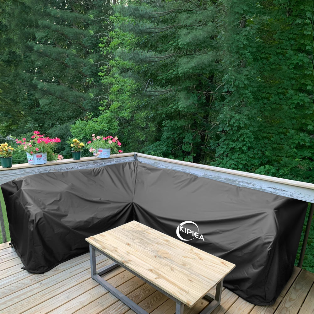 Kipiea patio sofa cover demonstrating UV resistance