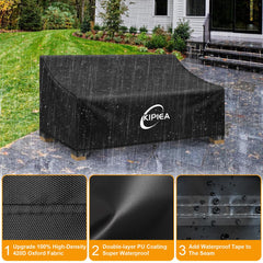 Kipiea Patio Sofa Cover side view showcasing waterproof fabric