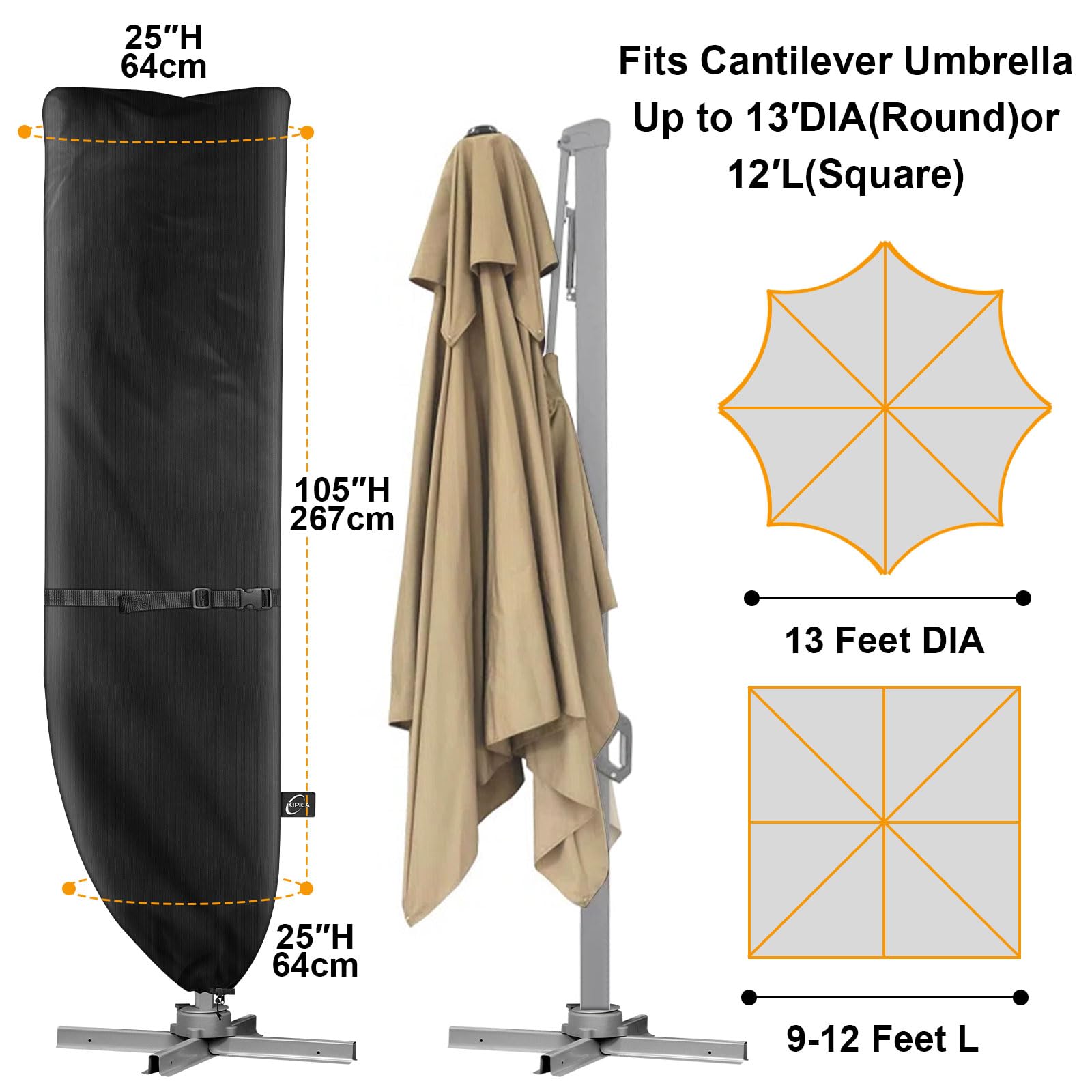 Kipiea umbrella cover features double-layer PU coating