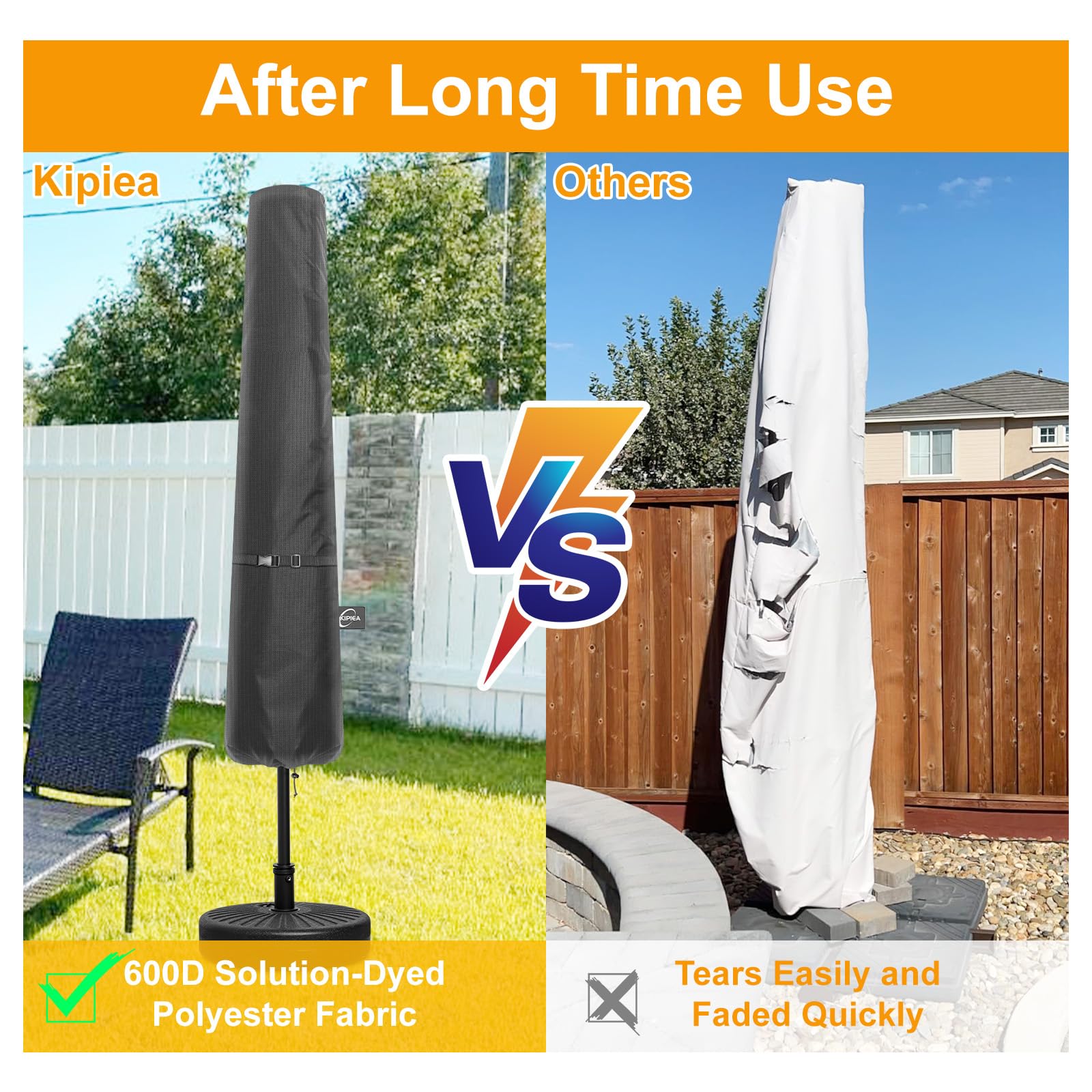 Kipiea umbrella cover in storage bag for convenient storage