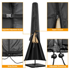 Kipiea umbrella cover secured with drawstrings