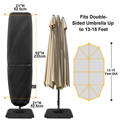 Kipiea umbrella cover showing zipper and support pole