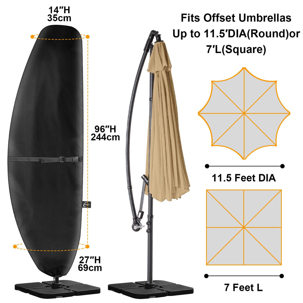 Kipiea umbrella cover with support pole and storage bag