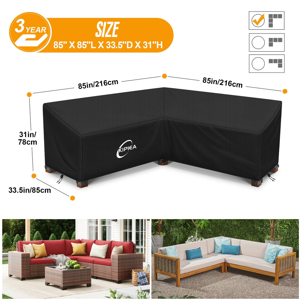 Kipiea V-Shaped Sectional Sofa Cover showing waterproof fabric