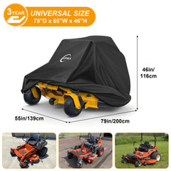 Kipiea Zero Turn Mower Cover with buckles attached to mower
