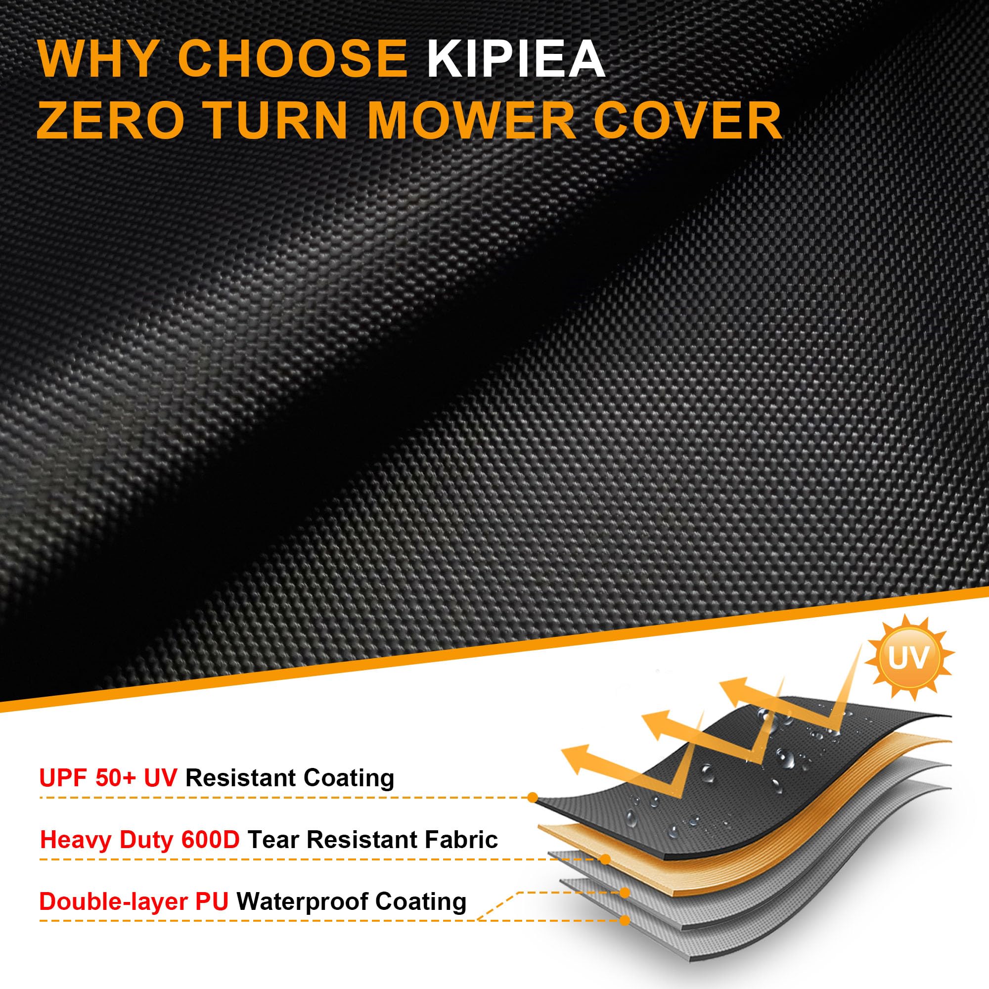 Kipiea Zero Turn Mower Cover with drawstrings