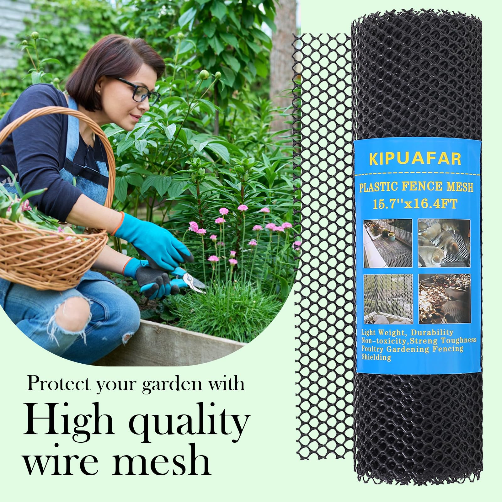 Kipuafar Pet Proof Barrier Net installed as a garden safety barrier