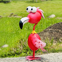 Kircust Flamingo Garden Statue front view in red
