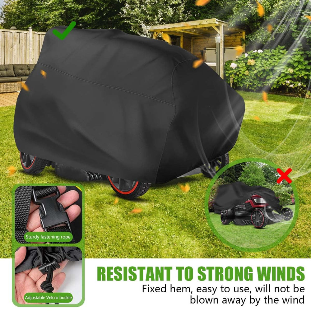 KISEER Lawn Mower Cover being cleaned with a cloth