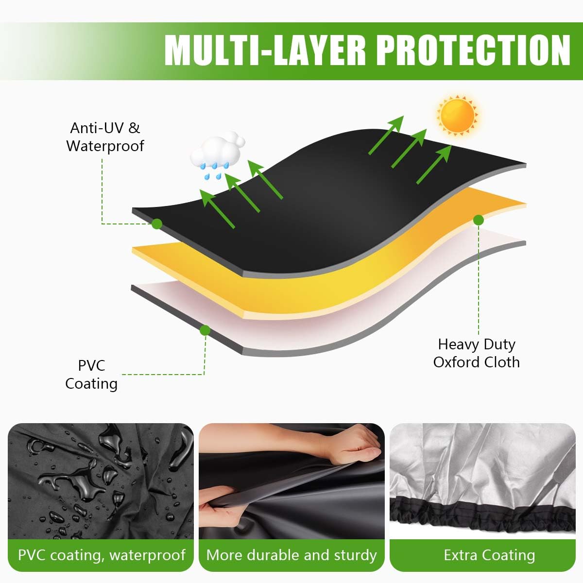 KISEER Lawn Mower Cover folded in storage bag