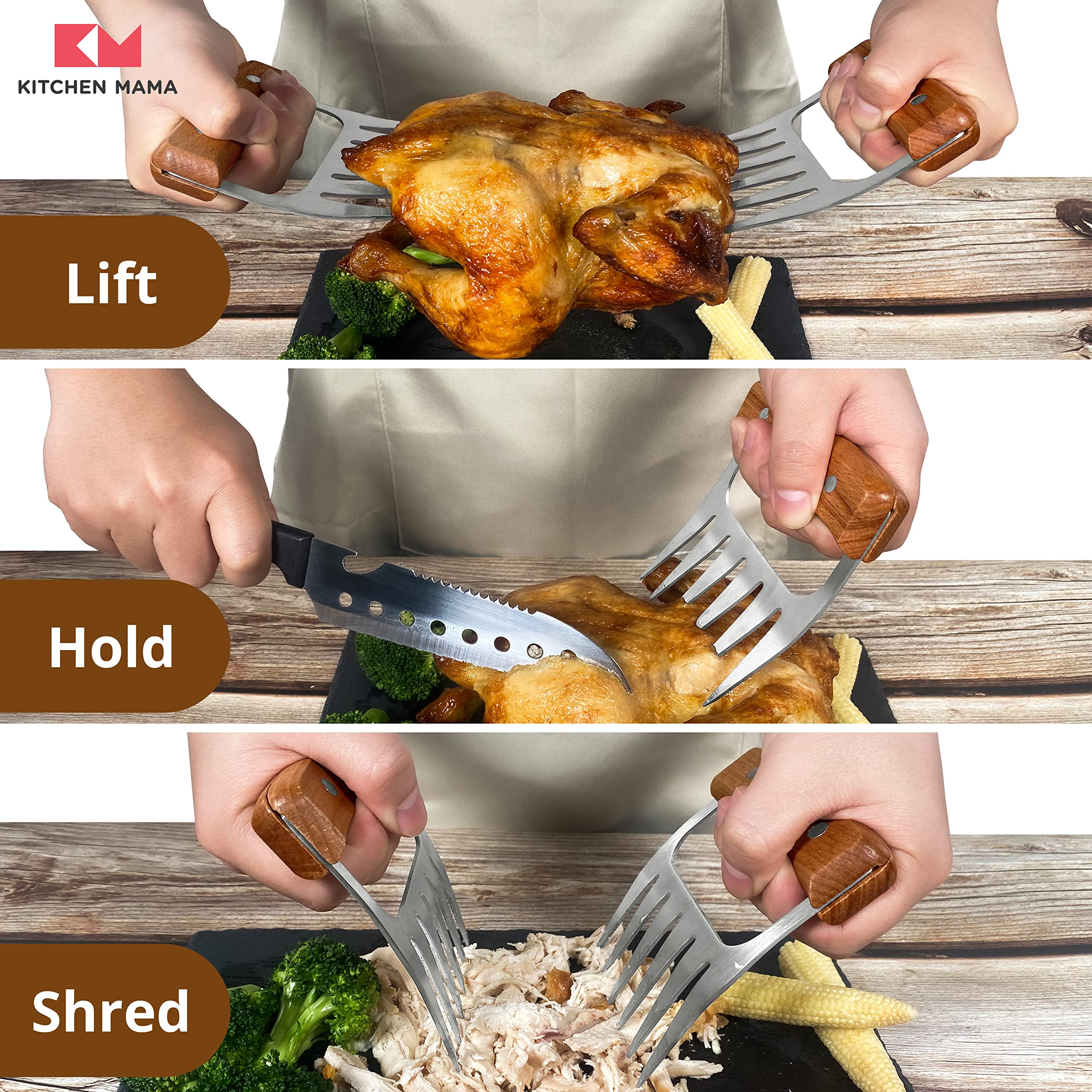 Kitchen Mama Meat Claws in storage bag, ready for outdoor use