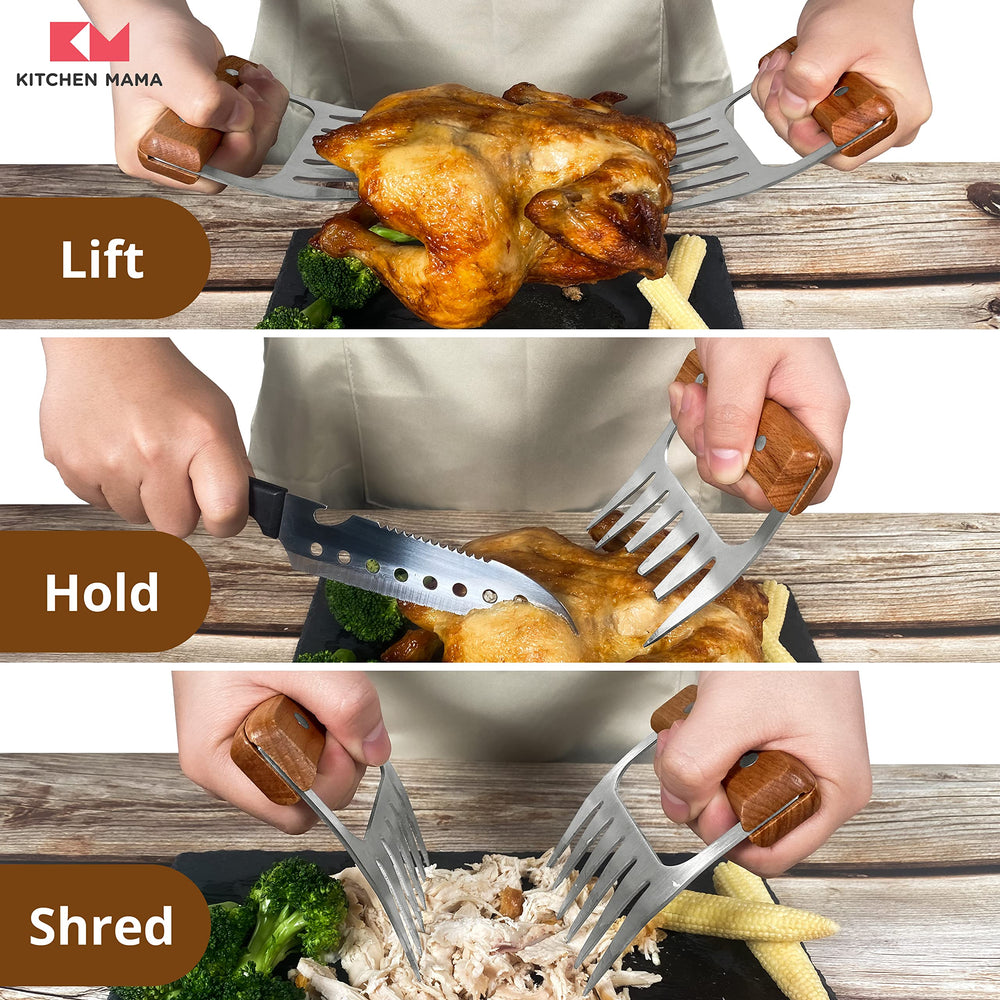 Kitchen Mama Meat Claws in storage bag, ready for outdoor use