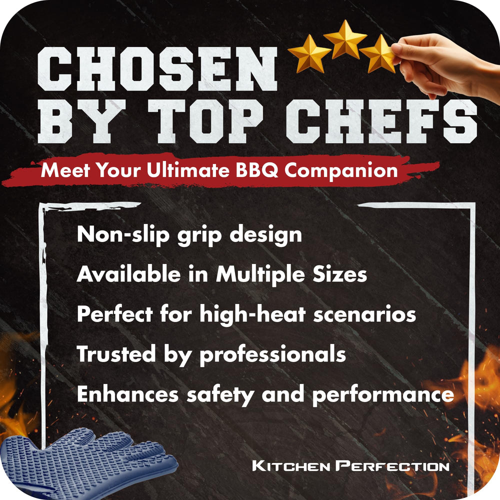Kitchen Perfection BBQ gloves alongside grilling recipe eBooks