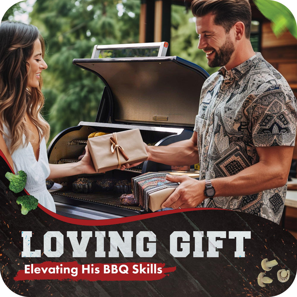 Kitchen Perfection BBQ Gloves displayed with grilling tools