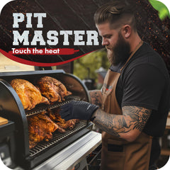 Kitchen Perfection BBQ Gloves hanging on sticky hangers