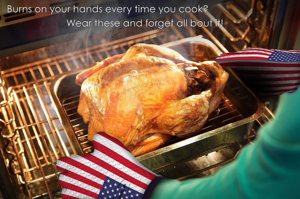 Kitchen Perfection BBQ Gloves in use at a grill