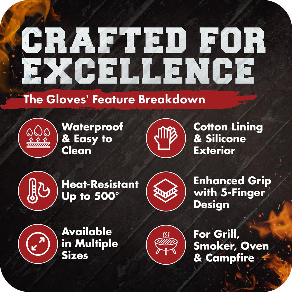 Kitchen Perfection BBQ Gloves in use cooking outdoors
