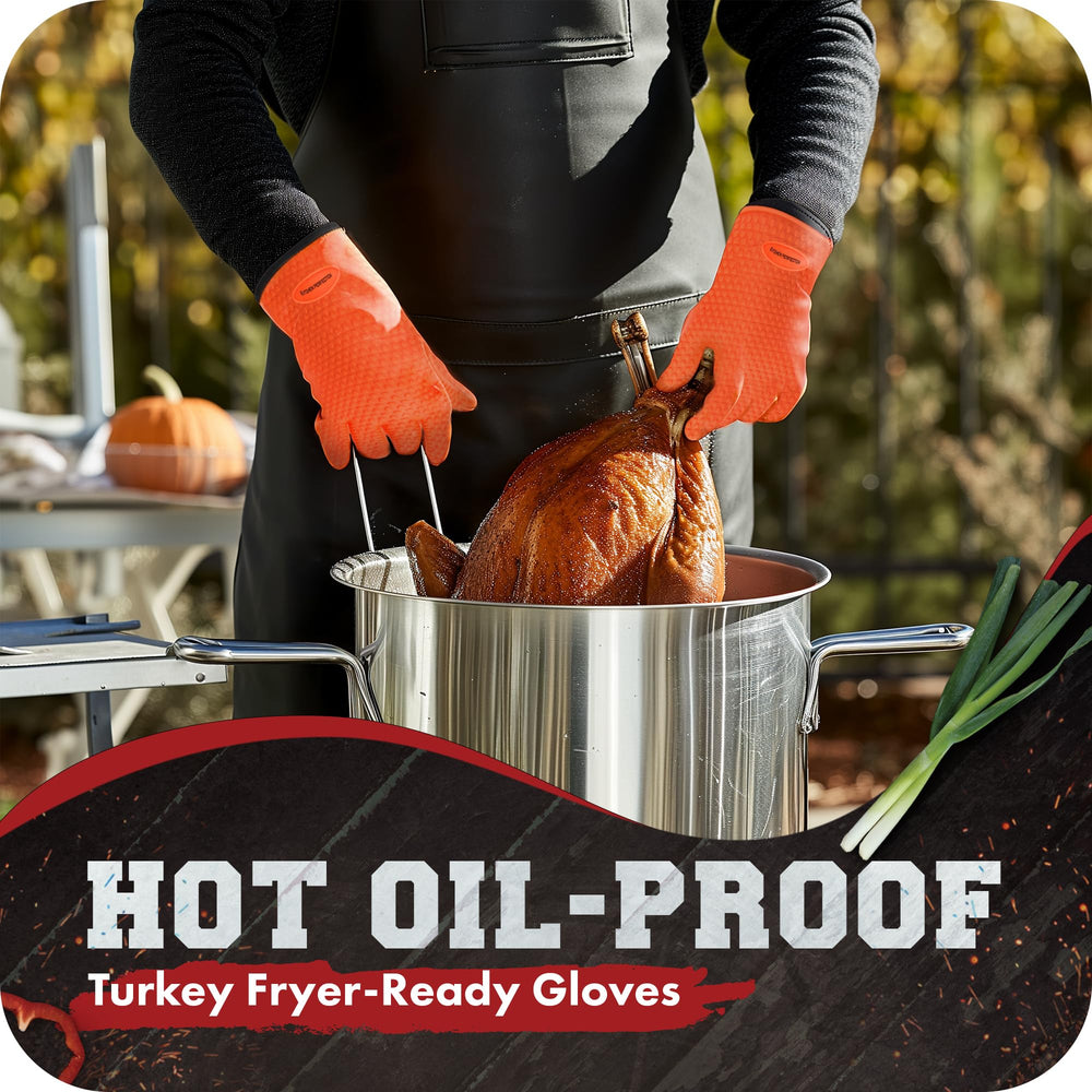 Kitchen Perfection BBQ Gloves inside view showing cotton lining