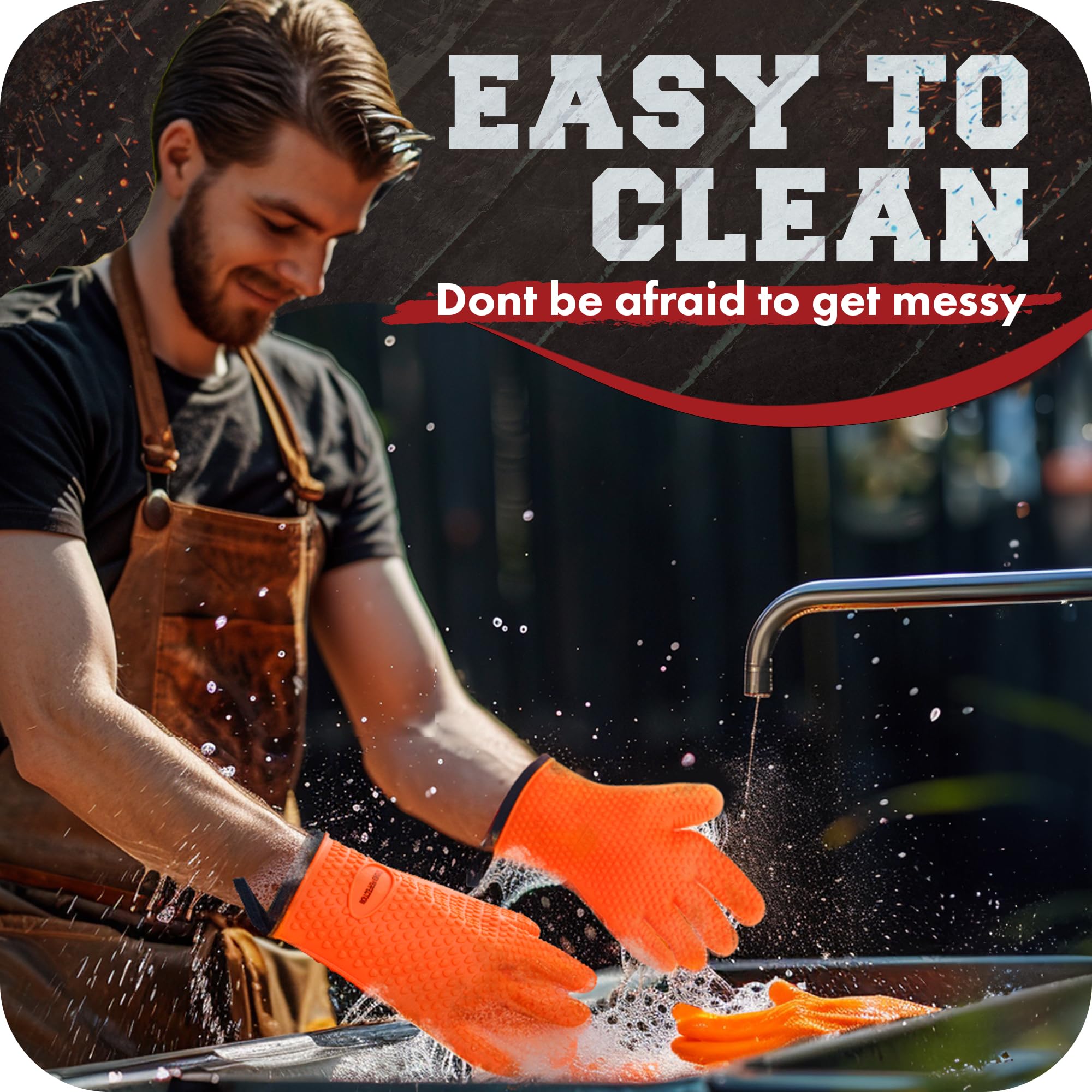 Kitchen Perfection BBQ Gloves on a barbecue smoker