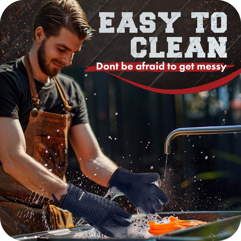 Kitchen Perfection BBQ gloves showcasing non-slip grip