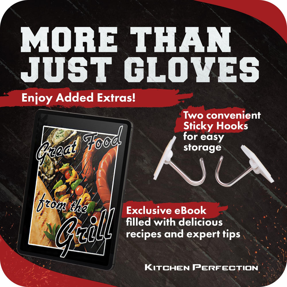 Kitchen Perfection BBQ Gloves showing silicone grip