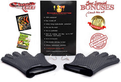 Kitchen Perfection BBQ Gloves side view with silicone material