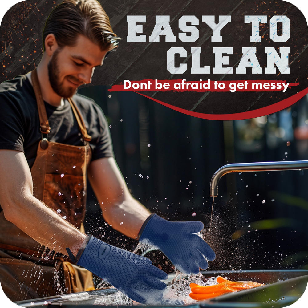 Kitchen Perfection BBQ gloves with two included sticky hooks
