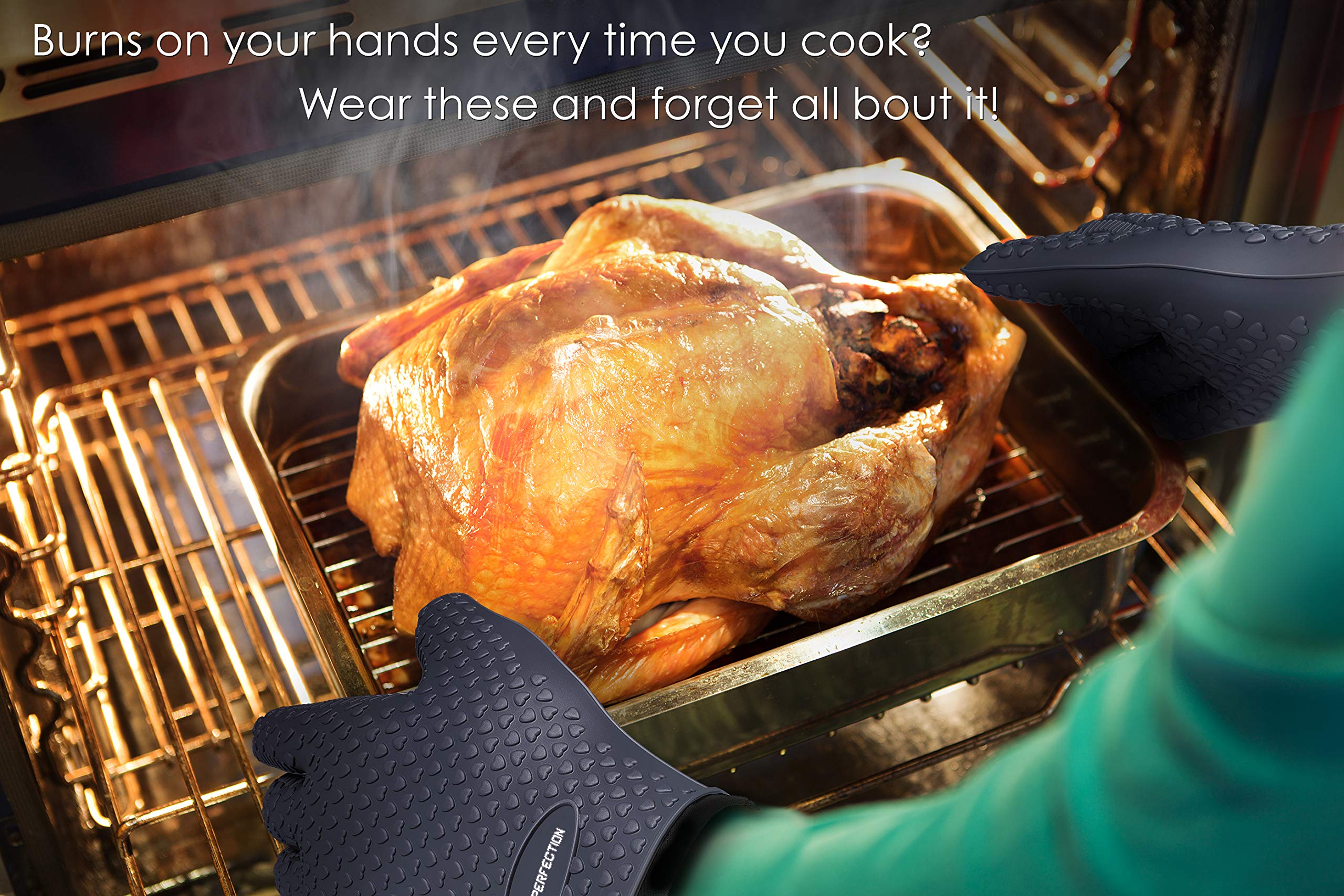 Kitchen Perfection gloves packaged with promotional materials