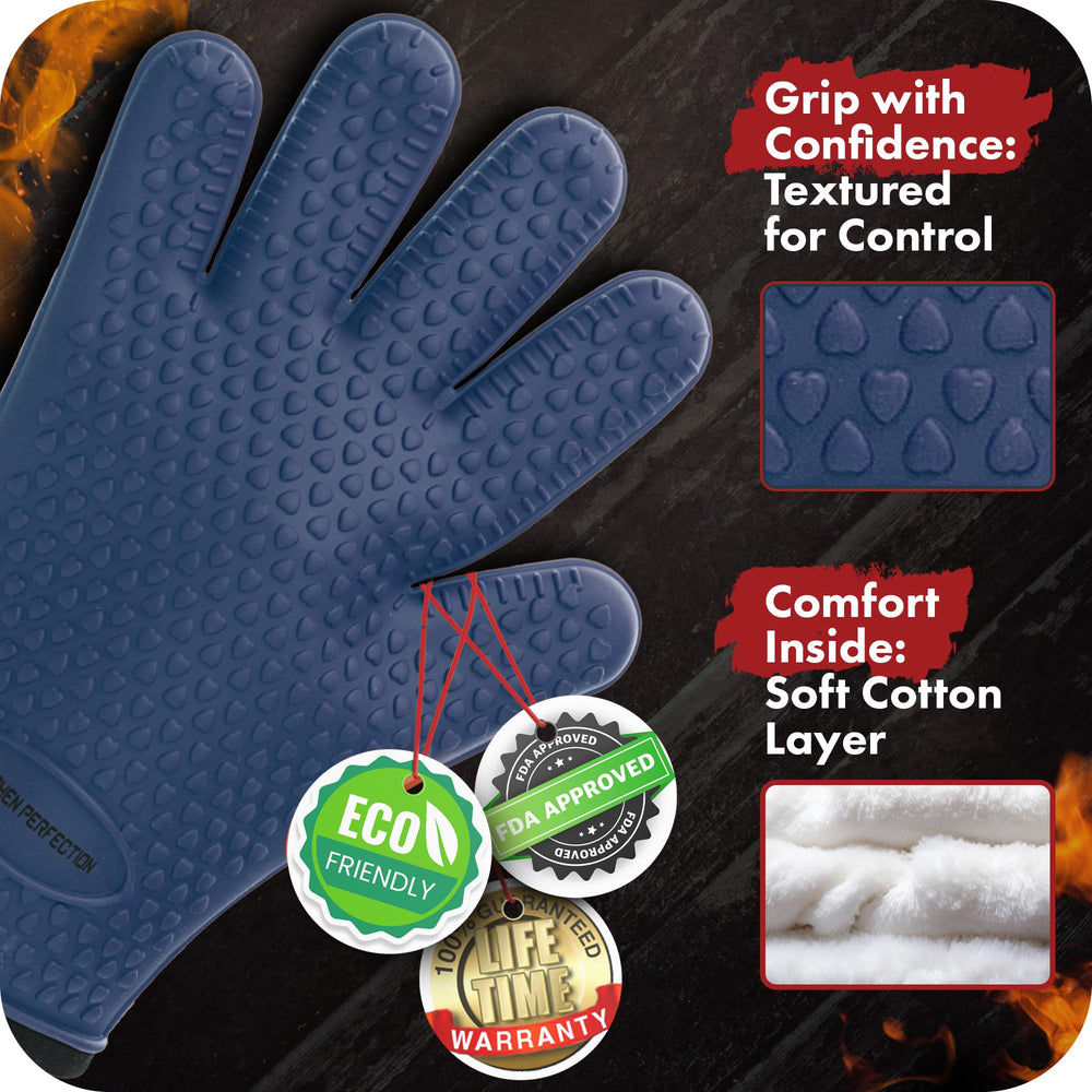 Kitchen Perfection heat-resistant gloves with cotton lining